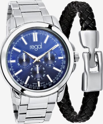 Montre à affichage analogique Lucardi en argent : devant