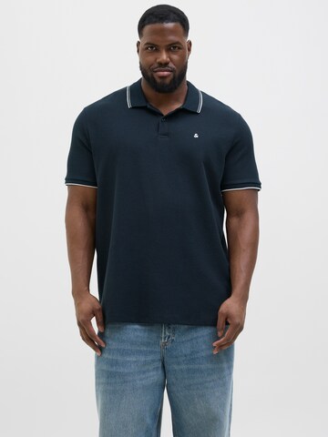 Jack & Jones Plus Poloshirt 'JJEAustin' in Schwarz: Vorderseite