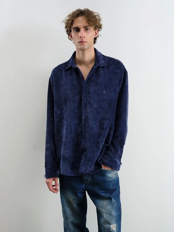 Giesto Comfort fit Overhemd in Blauw: voorkant