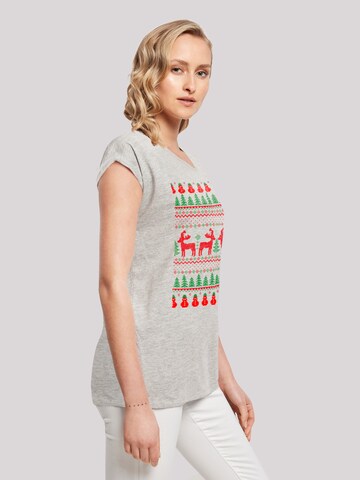 F4NT4STIC Shirt 'Christmas Reindeers' in Grijs
