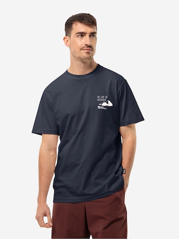 T-Shirt fonctionnel 'DISCOVER' JACK WOLFSKIN en bleu : devant