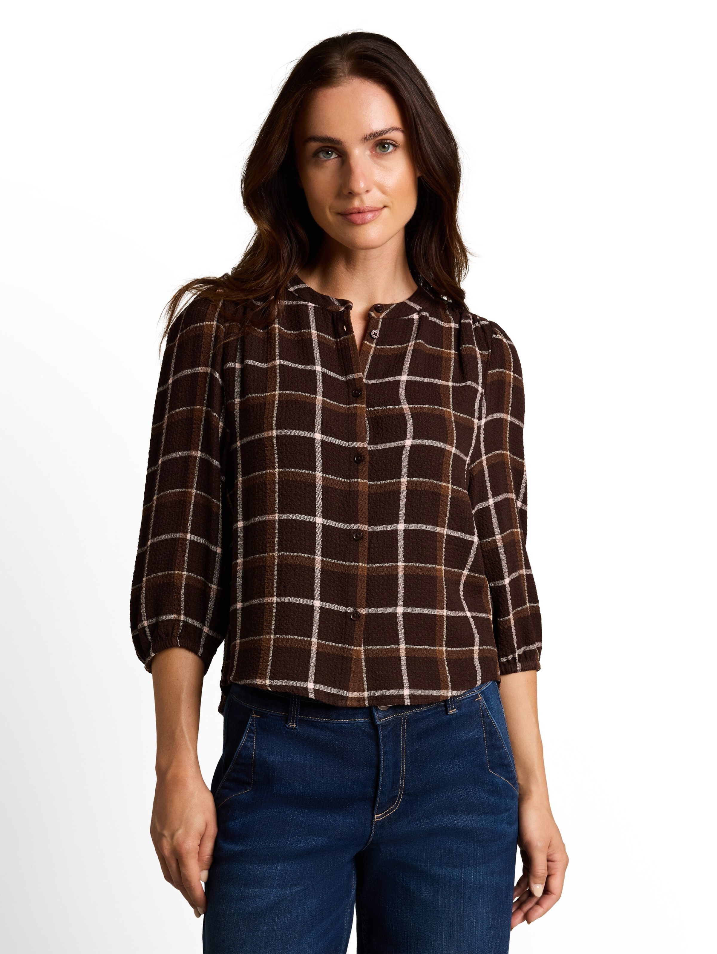 Chemisier TOM TAILOR en marron : devant