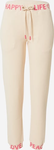 Frogbox - Tapered Pantalón 'LOVE' en beige: frente