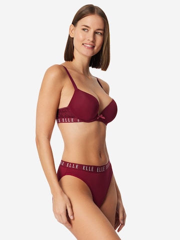 ELLE Slip ' High Leg Logo ' in Rood