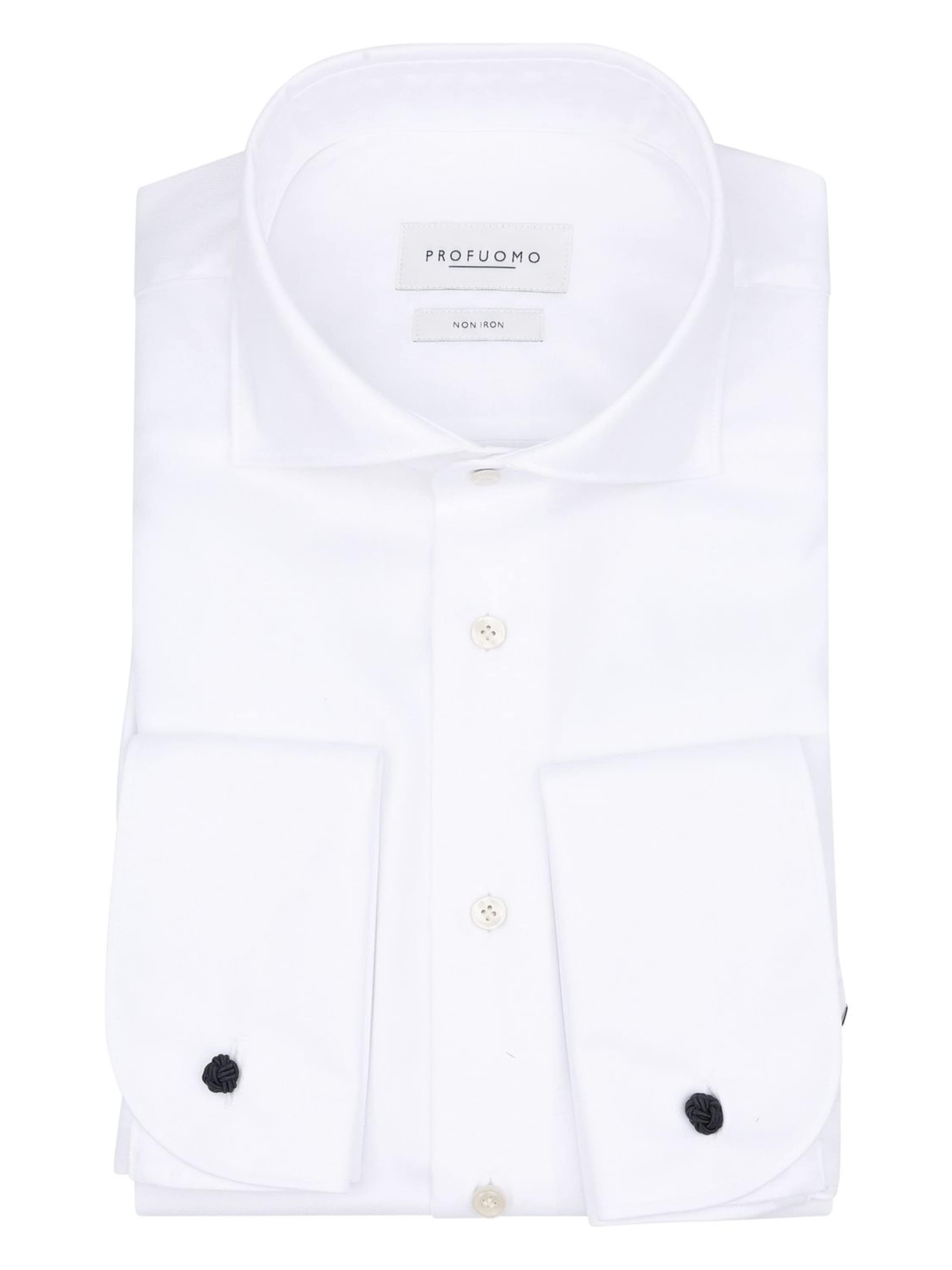 Profuomo Slim fit Button Up Shirt in White: front