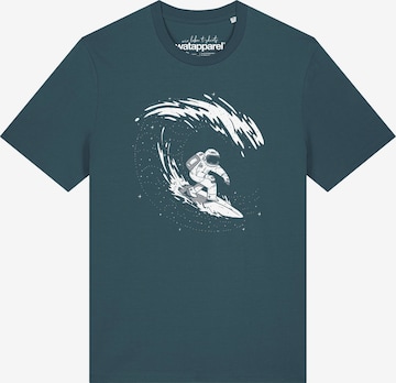 Watapparel Shirt 'Surfing Spaceman' in Blauw: voorkant