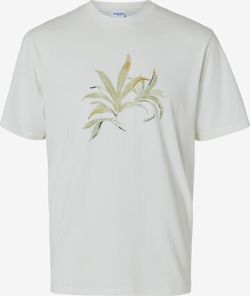 SELECTED HOMME T-shirt 'SAUL' i beige: framsida