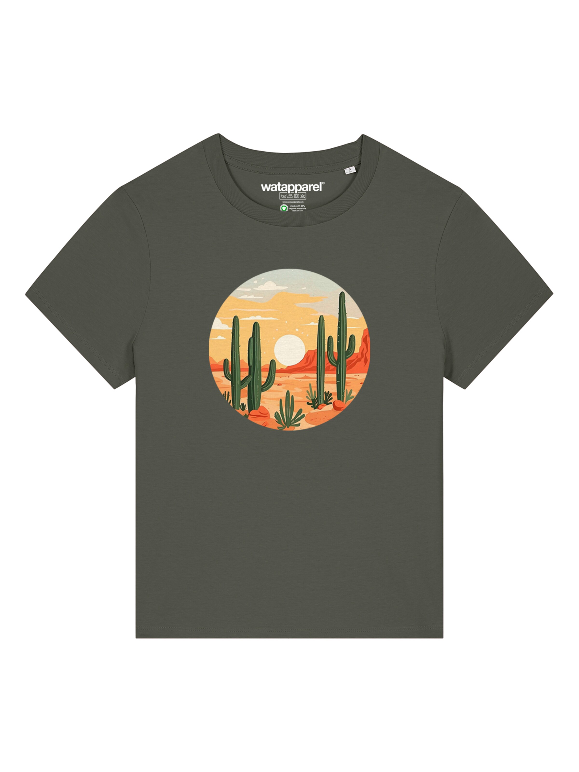 T-shirt 'Sonnenuntergang In Der Wüste' Watapparel en vert : devant