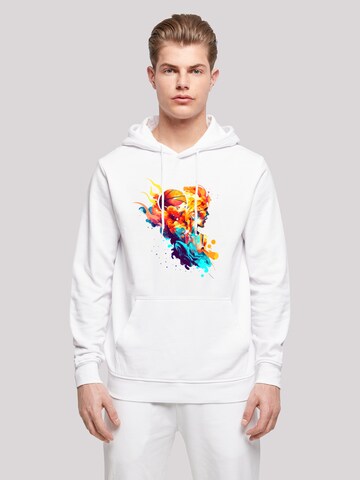 Sweat-shirt ' Abstract player' F4NT4STIC en blanc : devant