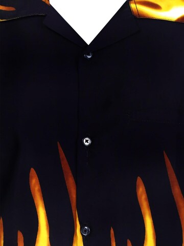 King Kameha Shirt 'Flames' in Gelb