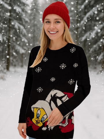 Looney Tunes Knit dress 'Sylvester und Tweety' in Black