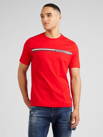 T-Shirt TOMMY HILFIGER en rouge : devant