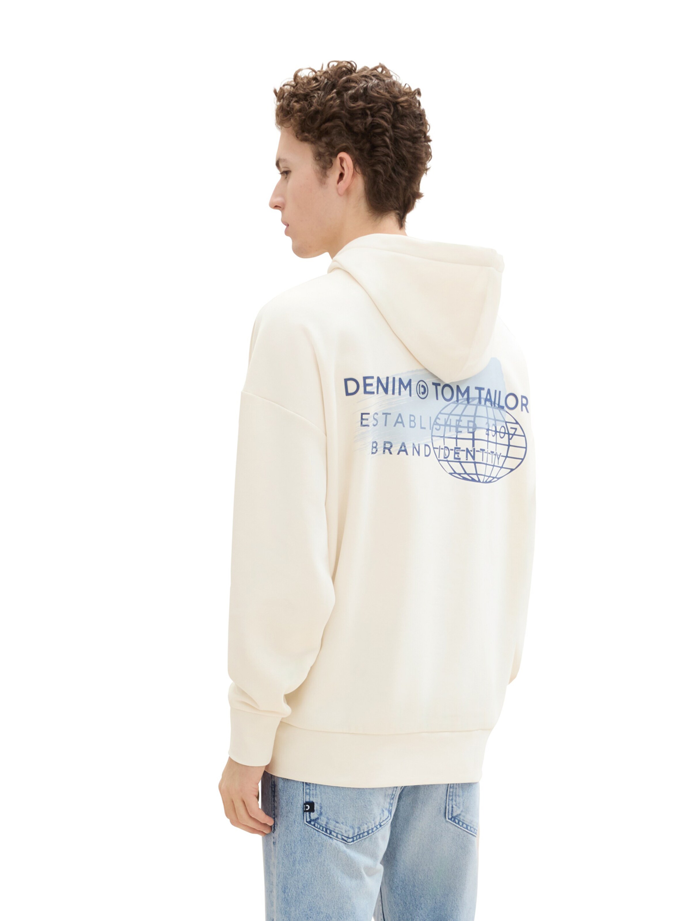 TOM TAILOR DENIM Sweatshirt in Wit: voorkant