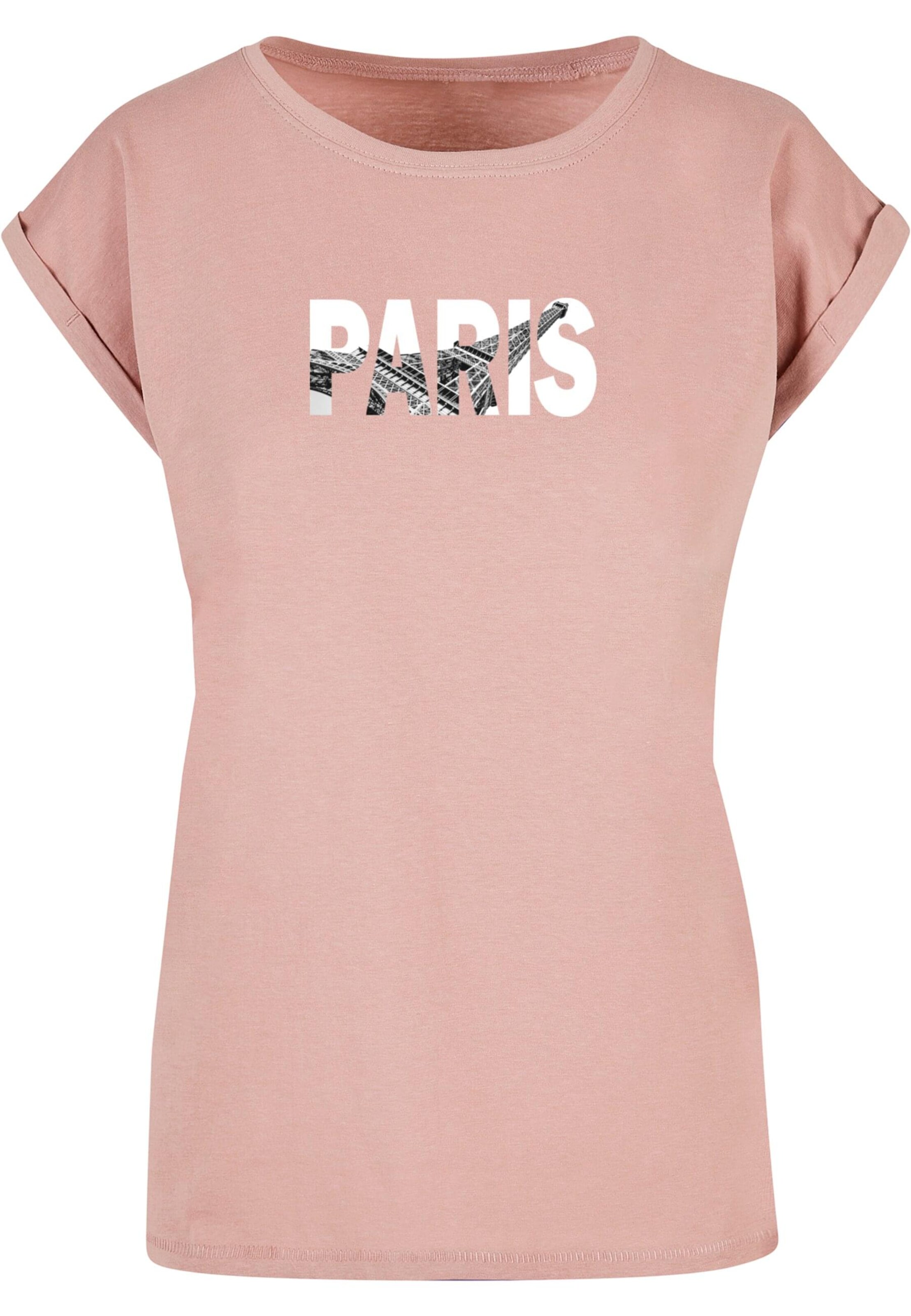 Merchcode Shirt 'Paris Eiffel Tower' in Roze: voorkant