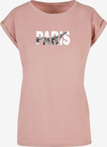 Merchcode Shirt 'Paris Eiffel Tower' in Pink: front