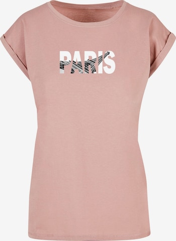 Merchcode Shirt 'Paris Eiffel Tower' in Roze: voorkant