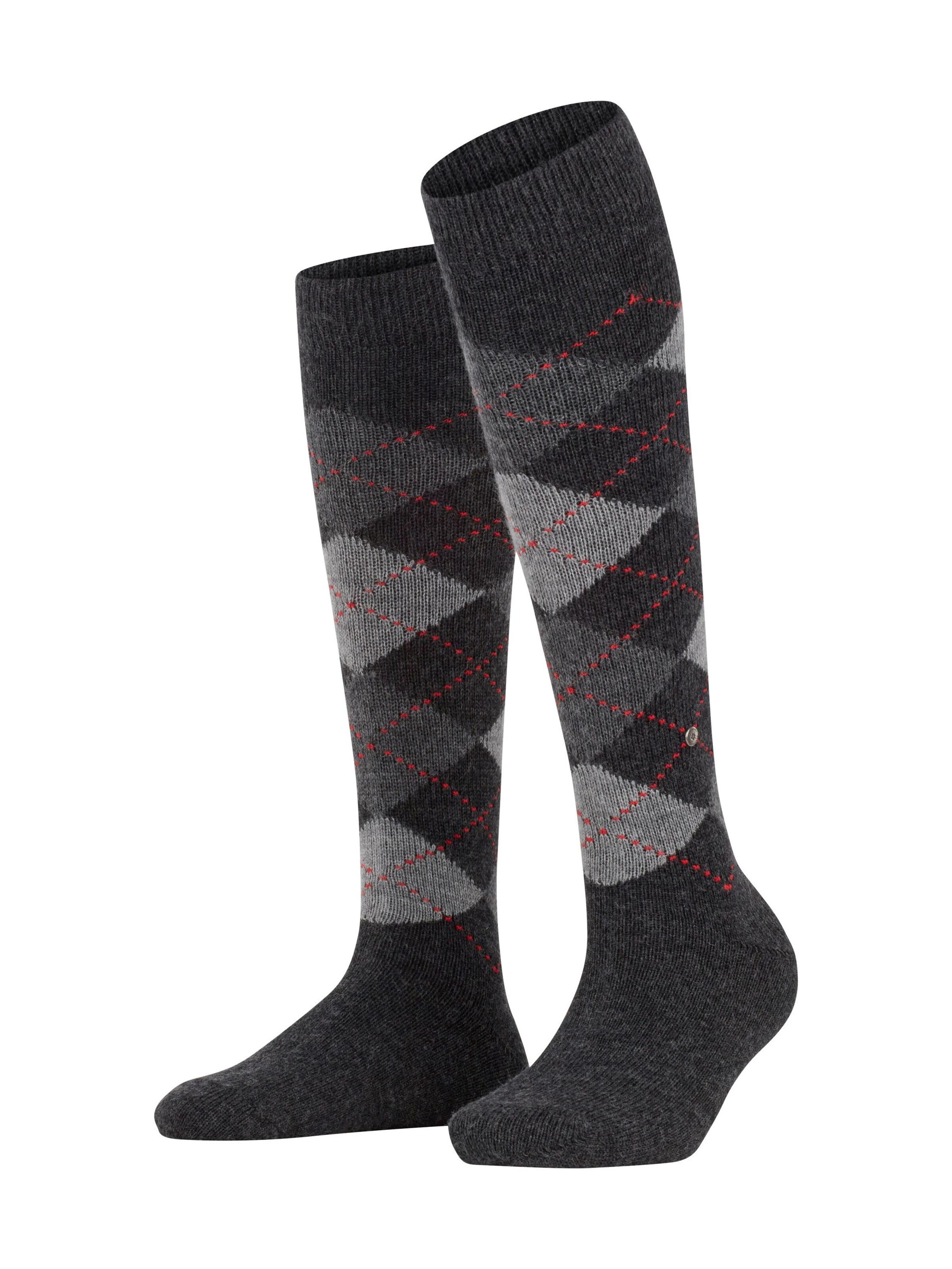 BURLINGTON Overknee Strümpfe 'Whitby'‌‌‌‌‌ in Grau: Vorderseite