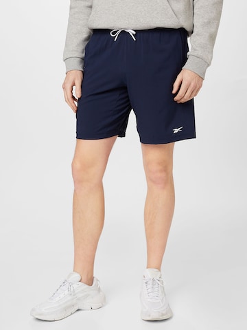 Regular Pantaloni sport de la Reebok pe albastru: față