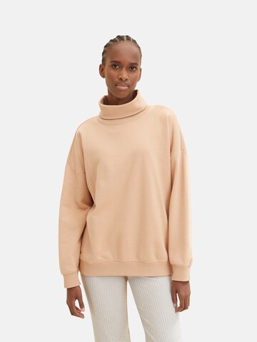 TOM TAILOR DENIM Sweatshirt in Beige: front