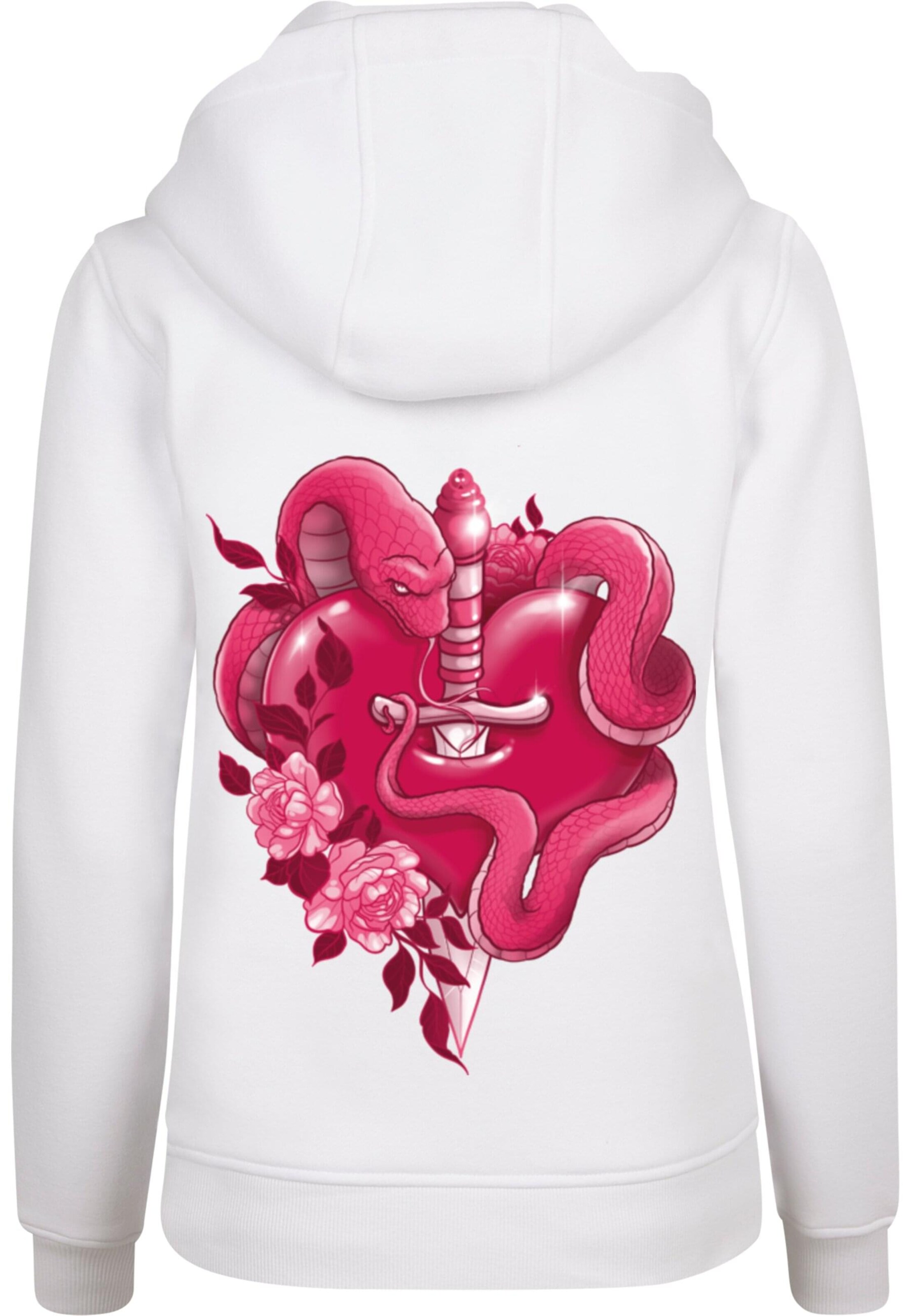 Felpa 'Snakes Heart' di Mister Tee in bianco