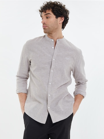 Threadbare Slim Fit Hemd in Beige: predná strana