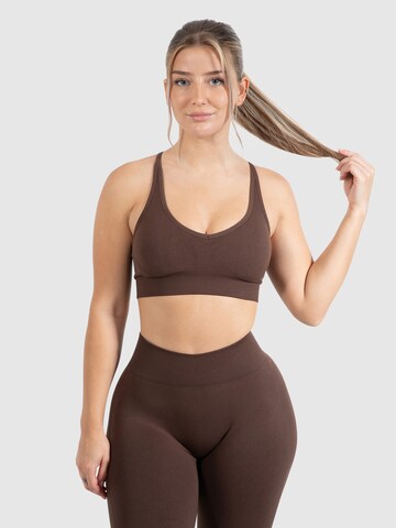 Bustier Soutien-gorge de sport 'Cetrina' Smilodox en marron : devant