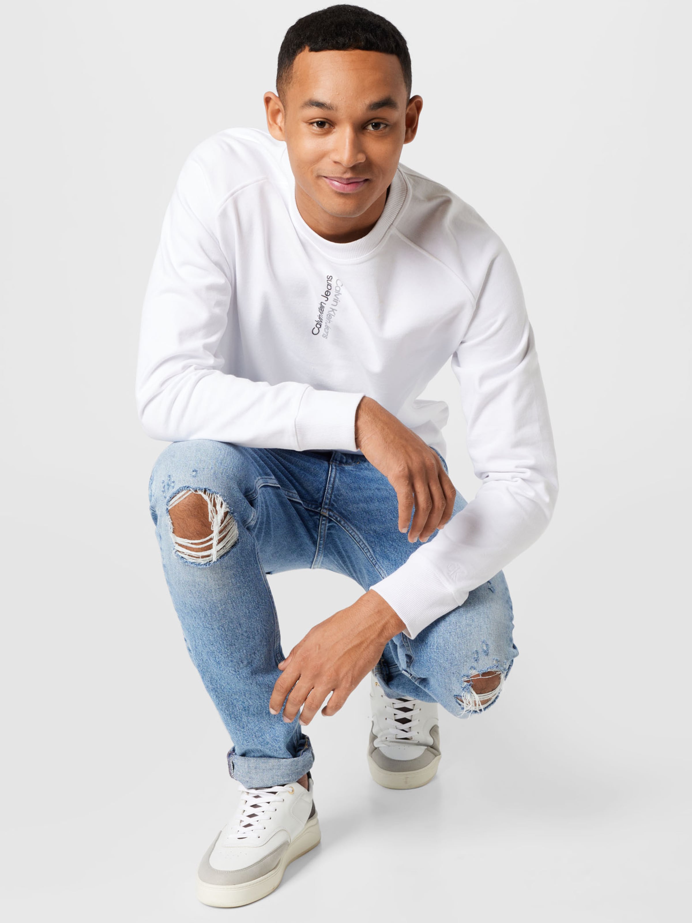 Uomo tYYwe Calvin Klein Jeans Felpa in Bianco 