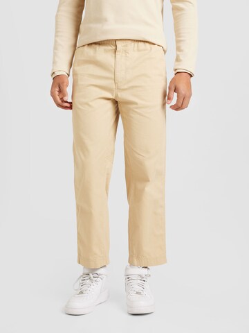 Calvin Klein Jeans Regular Trousers in Beige: front