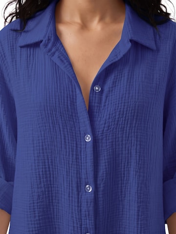 TorWeit Oversizeshirt 'Essential Cotton Shirt'‌‌‌‌ in Blau