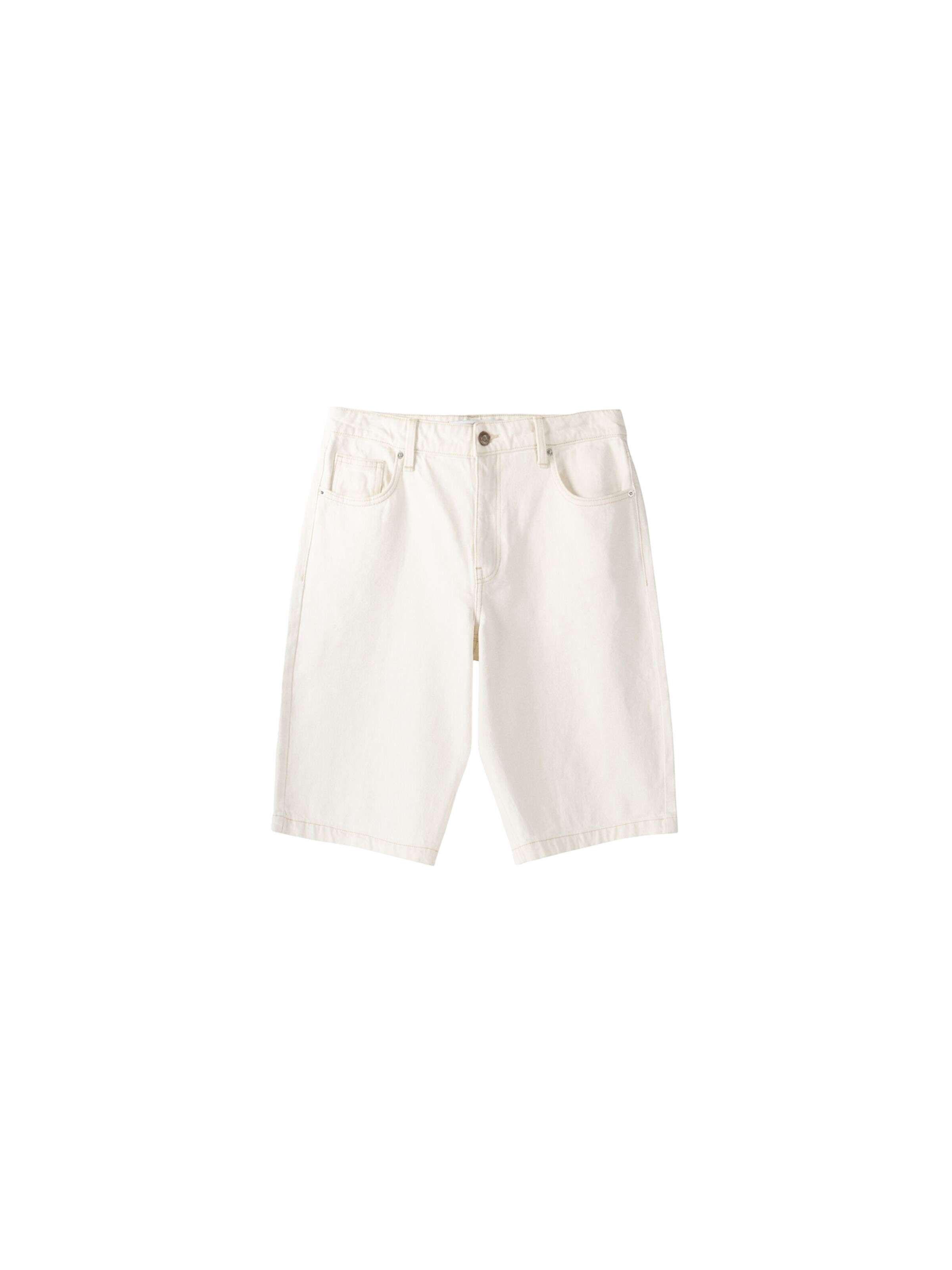 Bershka Loosefit Shorts in Beige: Vorderseite