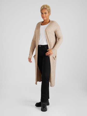 ONLY Carmakoma Knit Cardigan 'NEW ESLY' in Beige: front