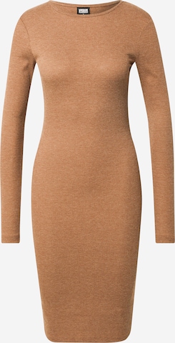 Urban Classics Knitted dress in Brown: front