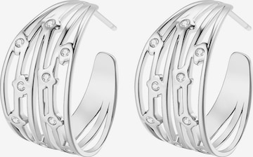 Hey Happiness - Pendientes 'Multi Band Crystal Hoop' en plata: frente