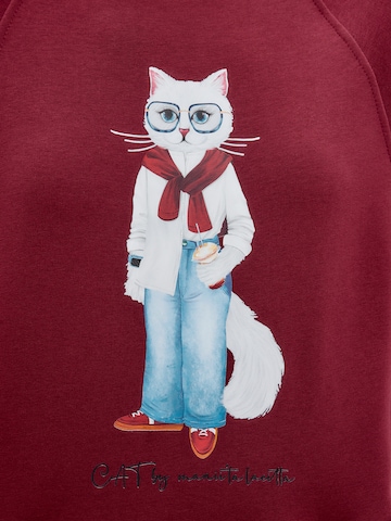 Sweat-shirt 'Cat with Coffee' Cat e Lolette en rouge