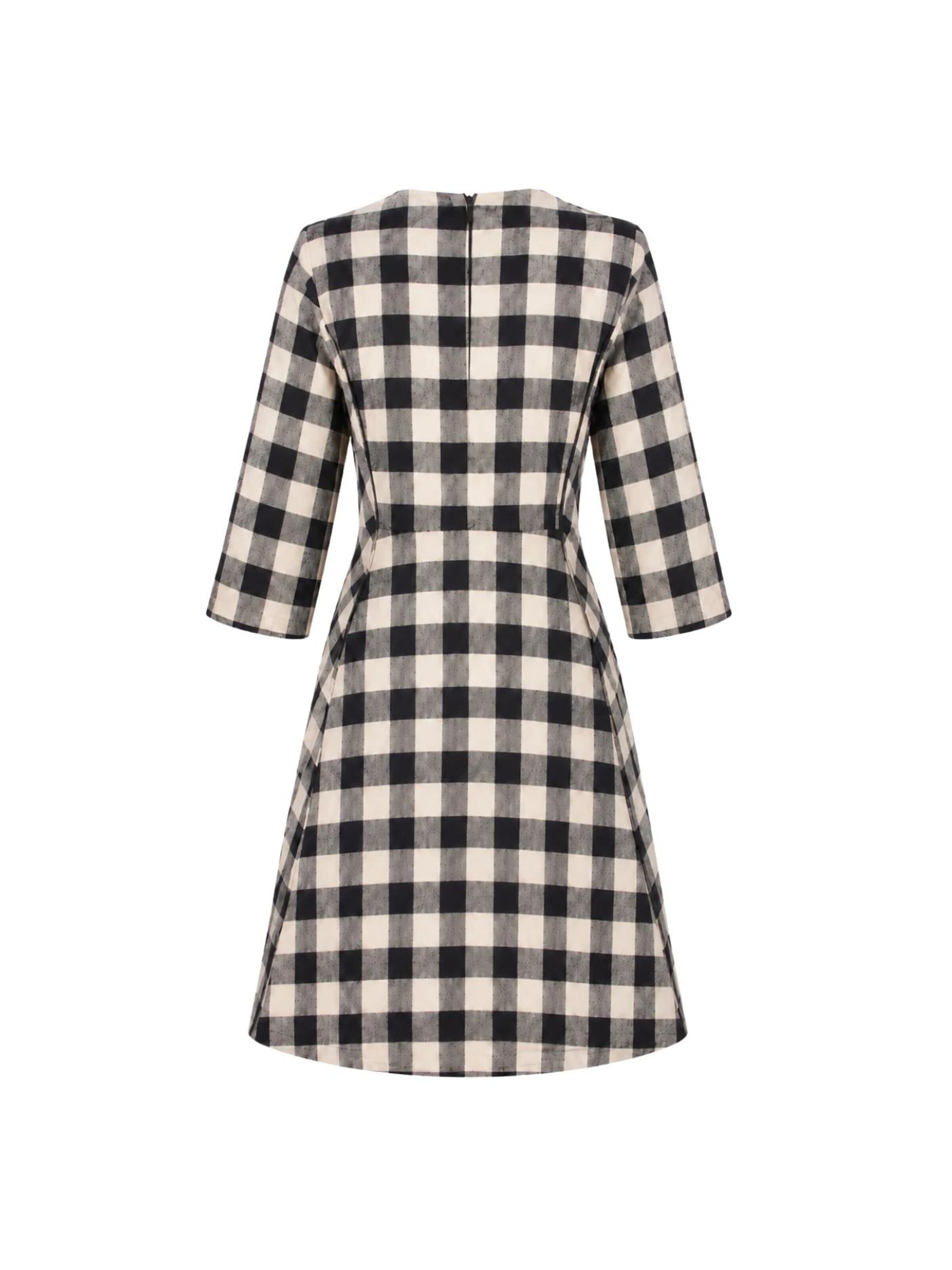 Christine on the clouds - Vestido 'Marina-Check' en negro