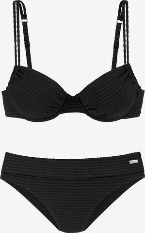 VENICE BEACH Bikini in Black: front