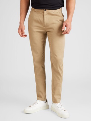 FARAH Regular Chinobyxa 'Endmore' i beige: framsida