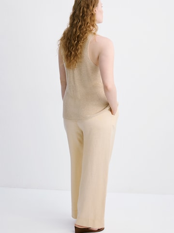 MANGO Loosefit Bukser 'Lino' i gul