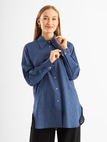 Camicia da donna di Jascha Stockholm in blu: frontale