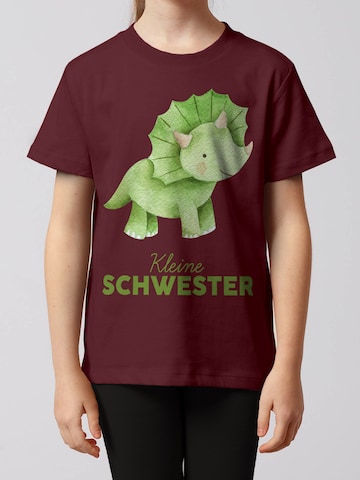 watabout.kids Shirt 'Dinosaurier 01 Kleine Schwester' in Rood: voorkant