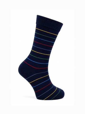 Calzino 'El Sueno Herrensocken aus Baumwollmischgewebe mit Muster, 6er-Pack, EU 40–46, gemischt' di El Sueno in blu