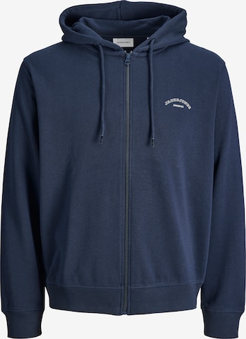 JACK & JONES Zip-Up Hoodie in Blue: front