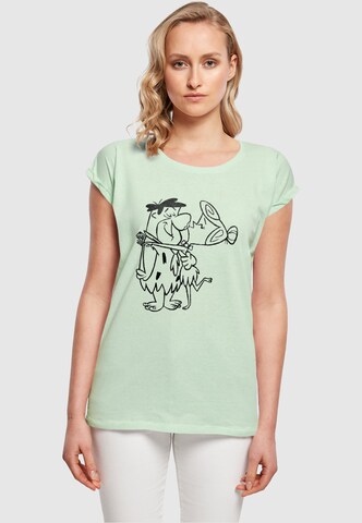 Maglietta ' Ladies The Flintstones - Fred And Wilma Kiss ' di ABSOLUTE CULT in verde: frontale