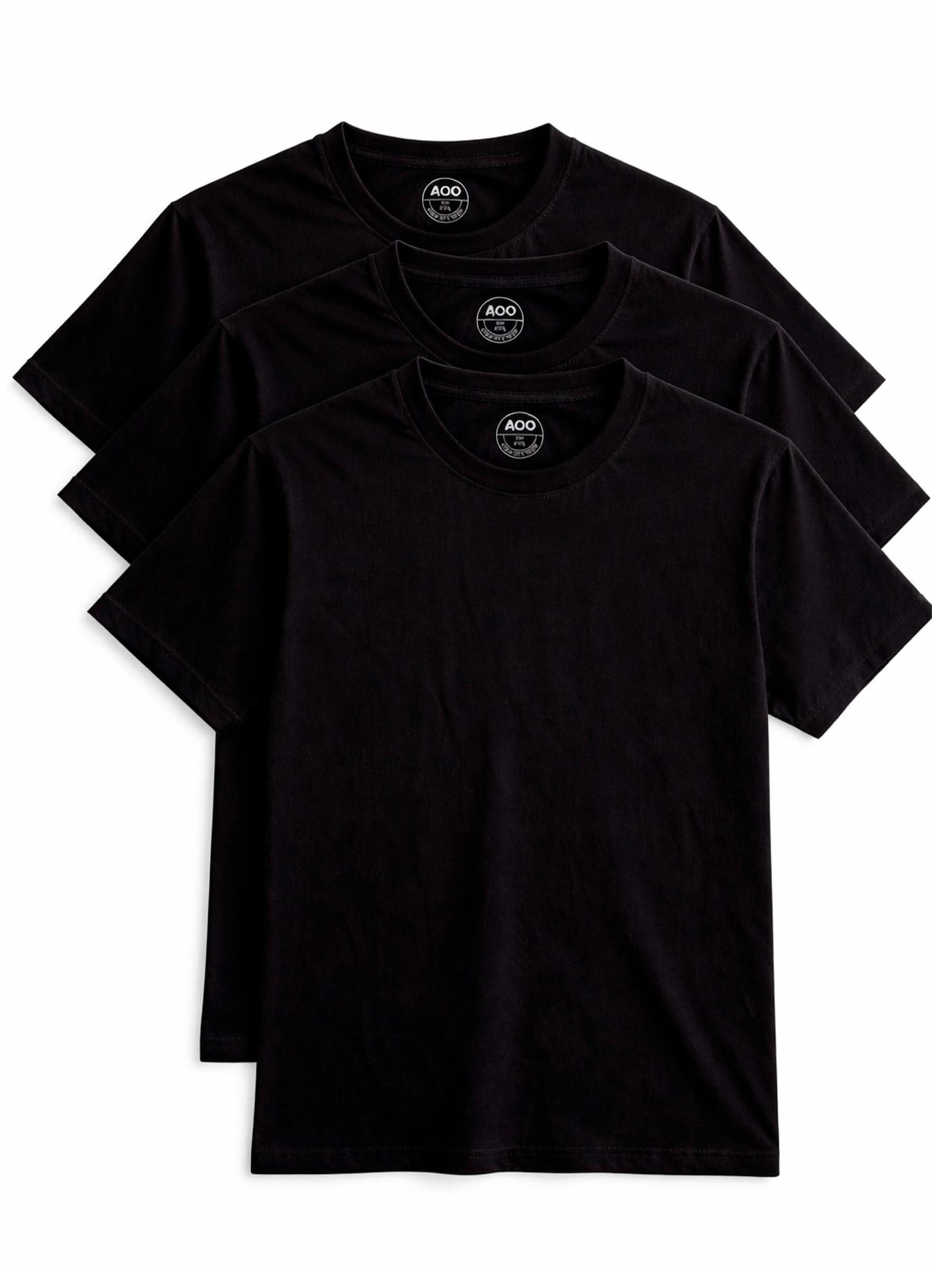 A Question Of (AQO) Shirt '3 Pack Anders Tee' in Zwart: voorkant