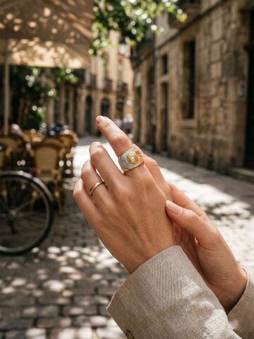 Nemomatheo Ring 'Émaille Floral' in Beige