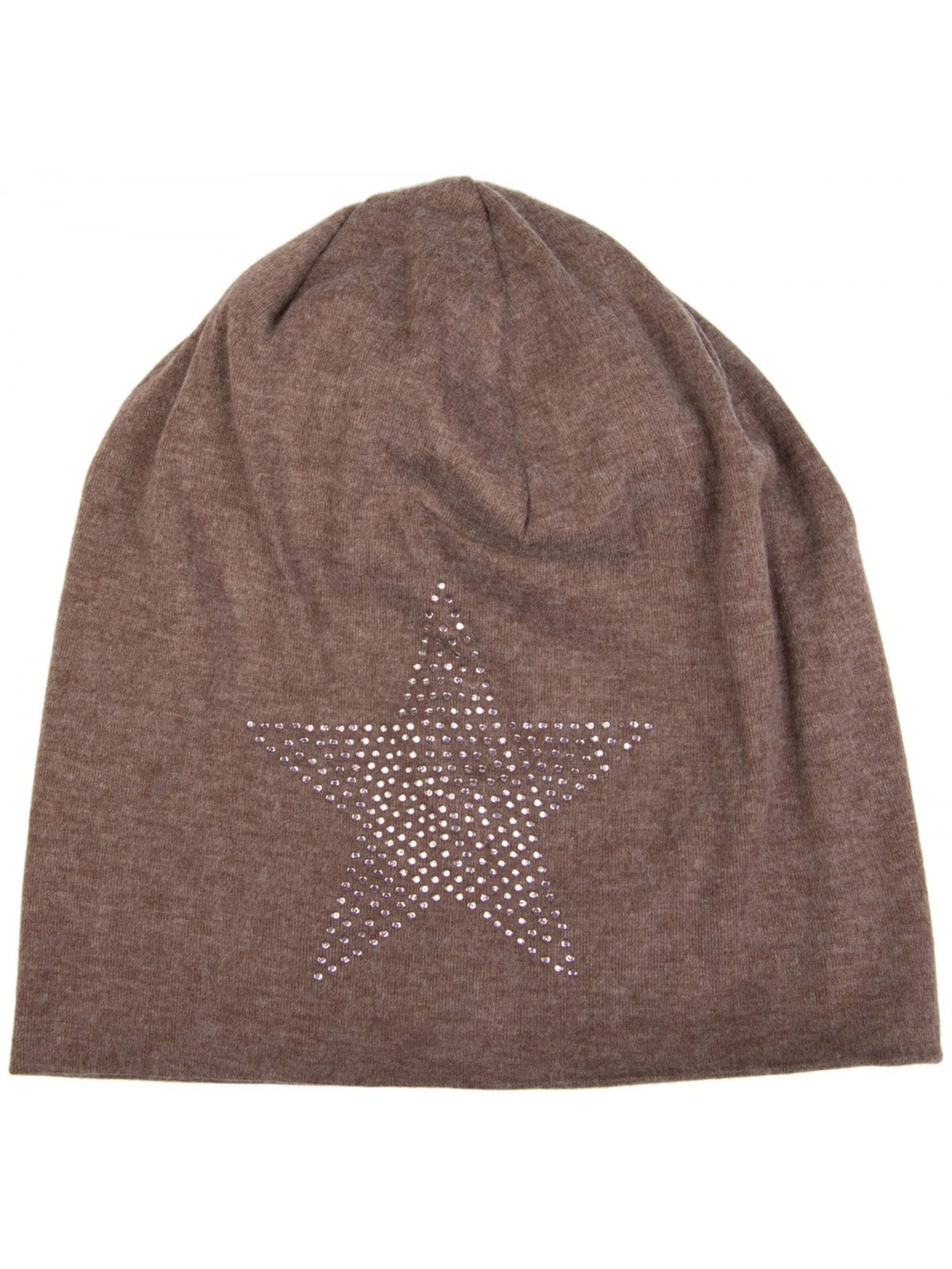 styleBREAKER Mütze 'Warme Beanie Mütze mit Strass Stern'‌‌‌‌‌ in Grau