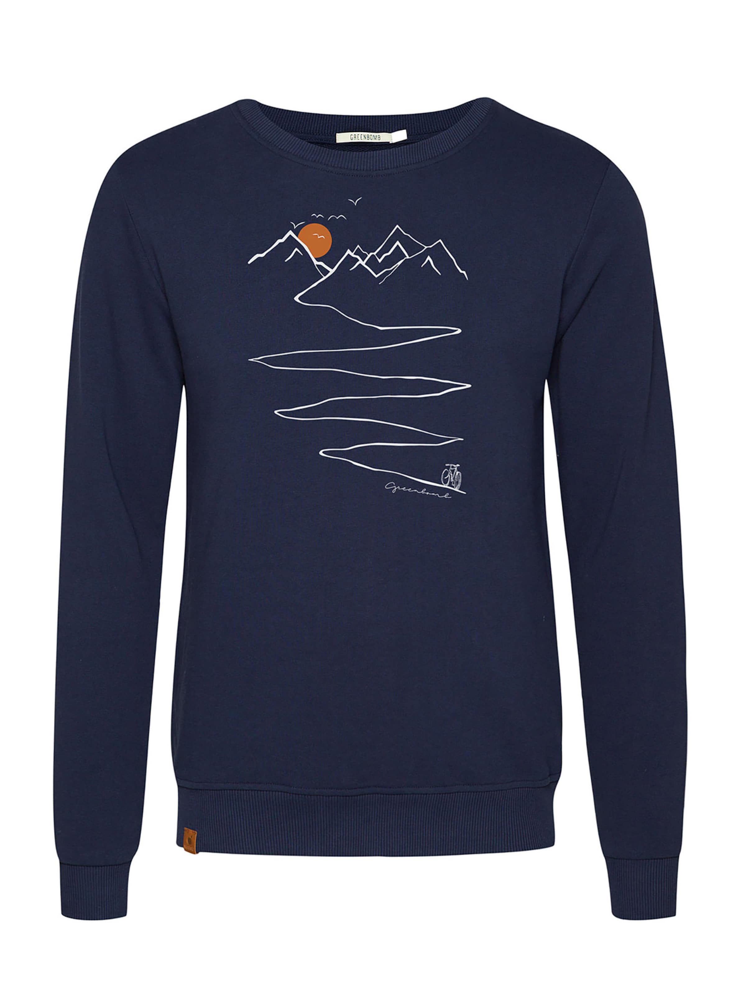 Felpa 'Bike Path' di GREENBOMB in blu: frontale