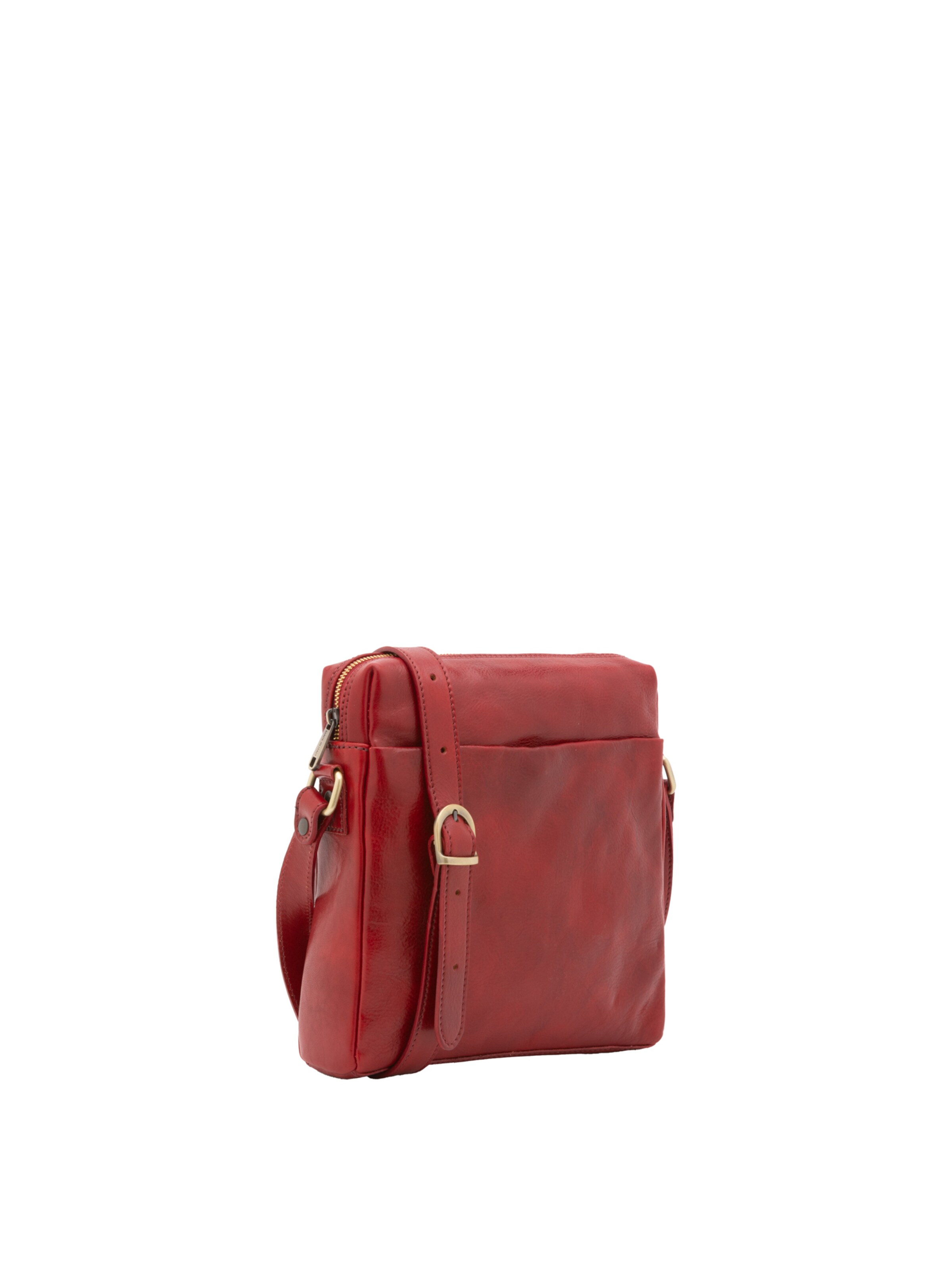 Borsa a tracolla 'Borsa a tracolla uomo vera pelle vacchetta con zip - Made in Italy' di I Fratelli in rosso