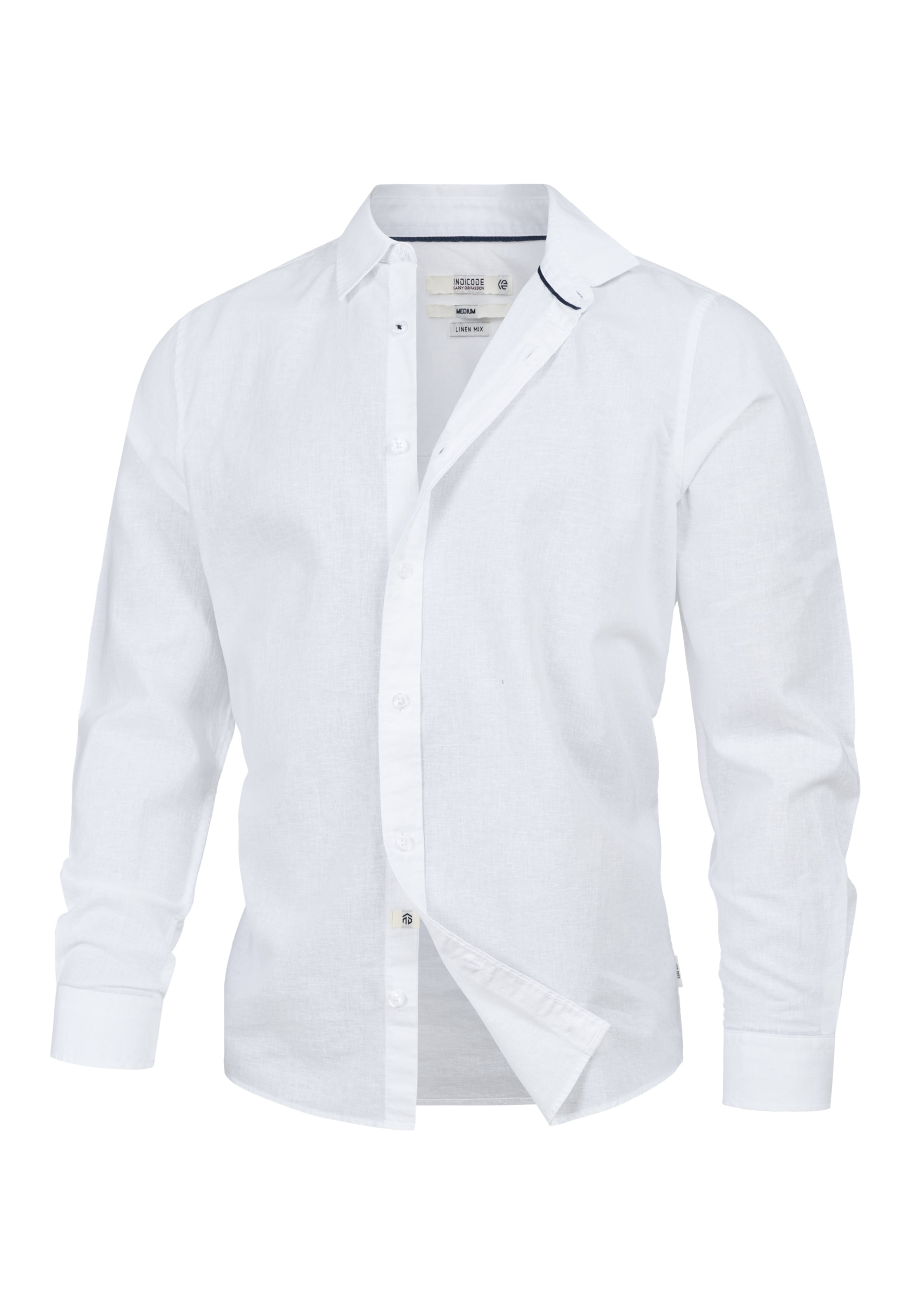 Coupe regular Chemise business 'Ceppo' INDICODE JEANS en blanc : devant
