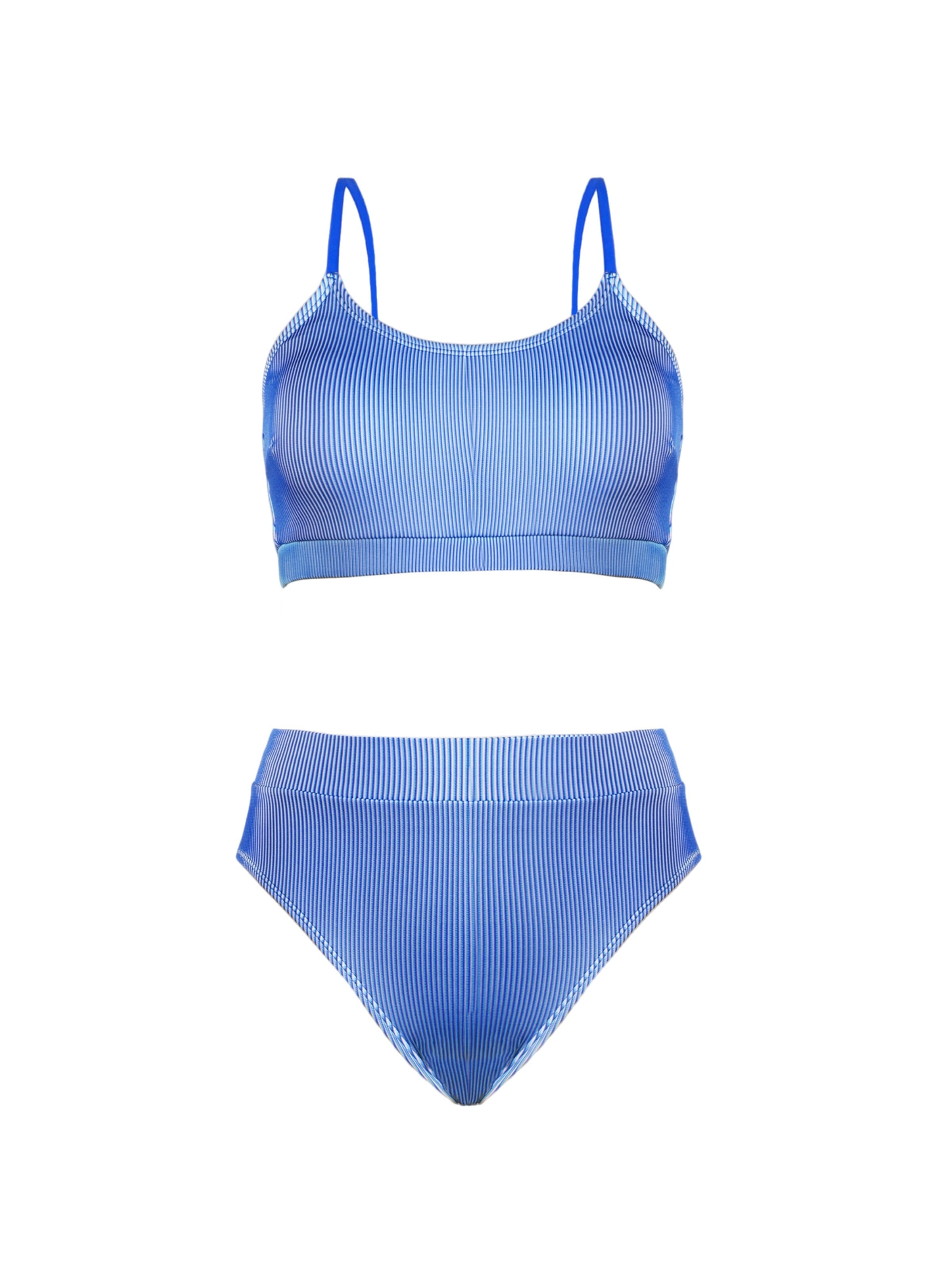 Cupshe Bralette Bikini 'High waist' in Blue: front